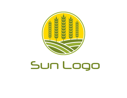 upright wheat stalks farm logo