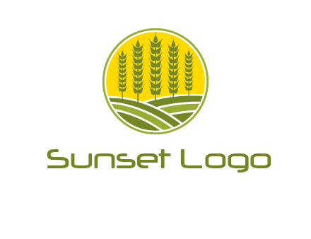 upright wheat stalks farm logo