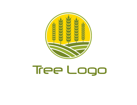 upright wheat stalks farm logo