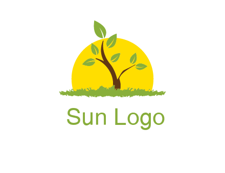 sun and plant farm logo