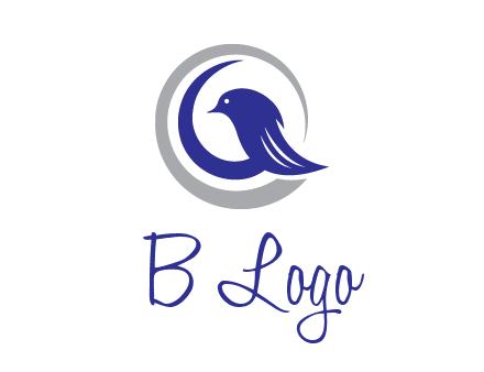 bird in circle with feather animal logo