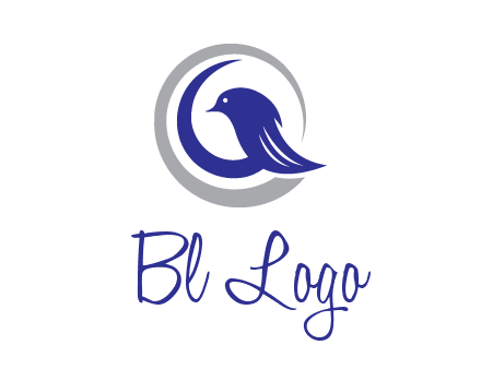 bird in circle with feather animal logo