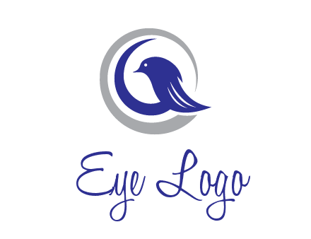 bird in circle with feather animal logo