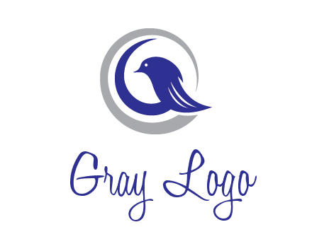 bird in circle with feather animal logo