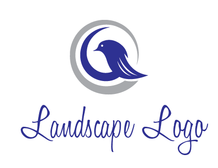 bird in circle with feather animal logo