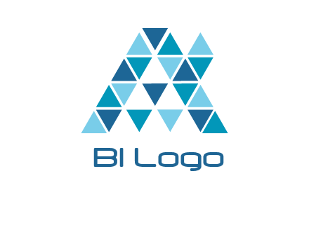 mosaic tiles in triangle structure construction logo