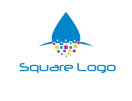 drop and pixels printing logo