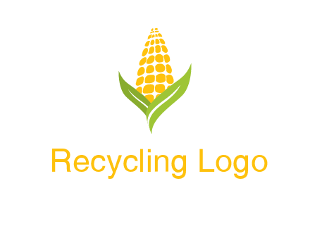 corn on the cob with leaves agriculture logo