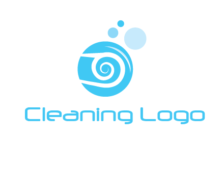 spiral in circle with bubbles cleaning logo