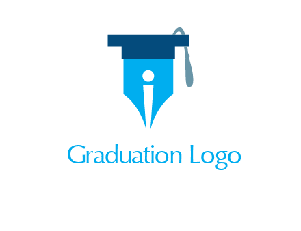 pen nib with scholarship hat education logo