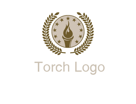 torch badge with leaves around finance logo
