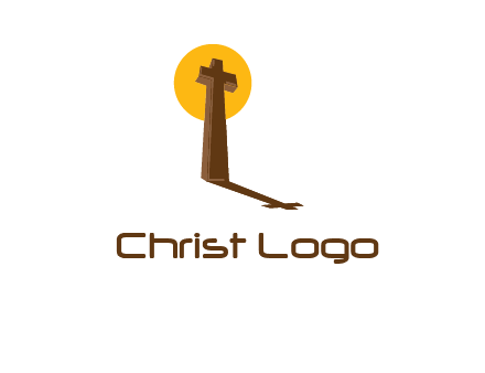 religious logo with the sun behind the cross forming a shadow