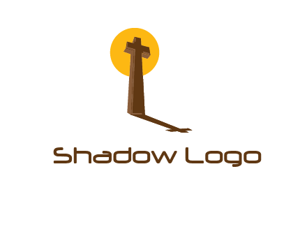 religious logo with the sun behind the cross forming a shadow