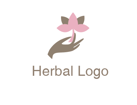 hand holding a water lily logo