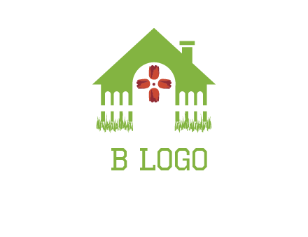 house or cottage with a picket fence logo