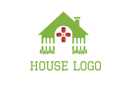 house or cottage with a picket fence logo