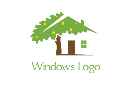 tree forming a home logo