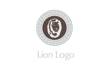 lion head on a coin or crest logo