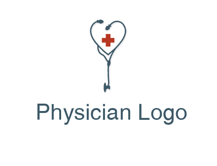 stethoscope with medical cross logo