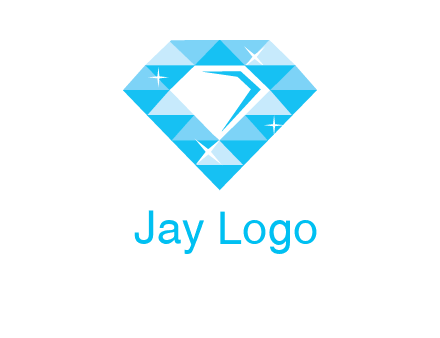 clear diamond inside shiny blue diamond logo