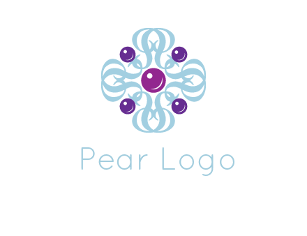 aquatic logo with purple pearls and