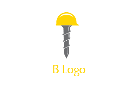 screw wearing construction hat logo