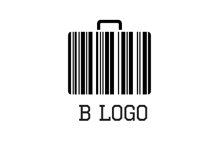 barcode lines forming a briefcase logo