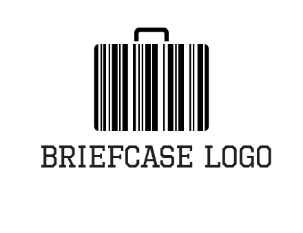 barcode lines forming a briefcase logo