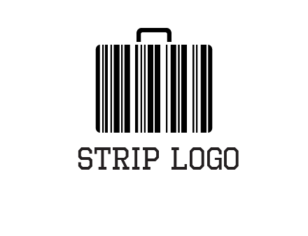 barcode lines forming a briefcase logo