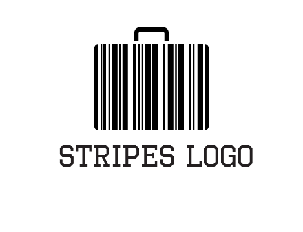 barcode lines forming a briefcase logo