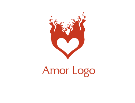 flames on a heart logo