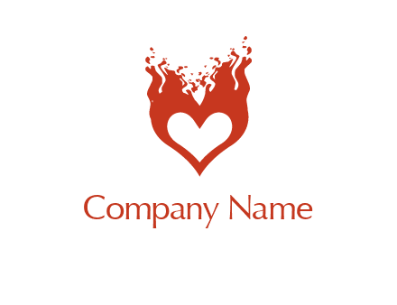 flames on a heart logo