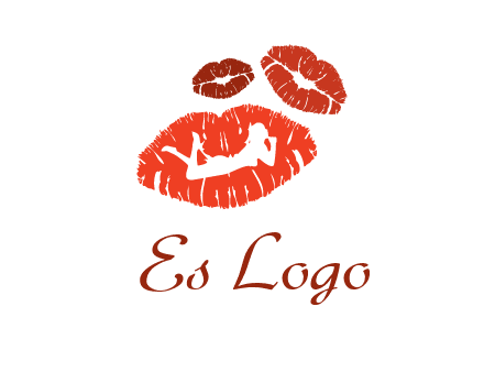 kiss logo with a woman on a pair of lips