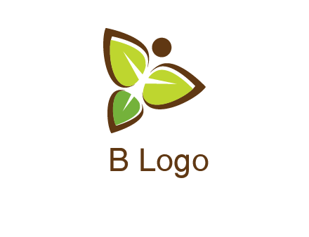 butterfly made of leaves logo