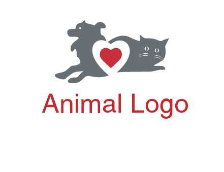 cats and dog heart logo