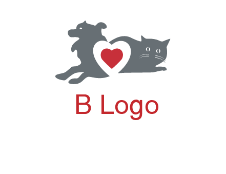 cats and dog heart logo