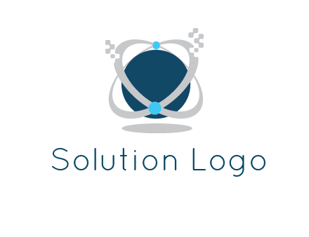 technology logo showing rings around a circle