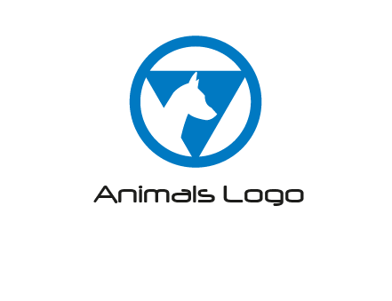 dog in triangle logo