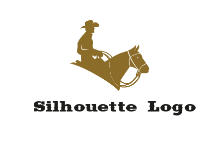 cow boy and horse logo