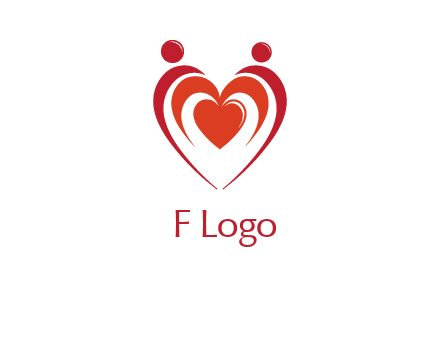 love and dating logo with hearts