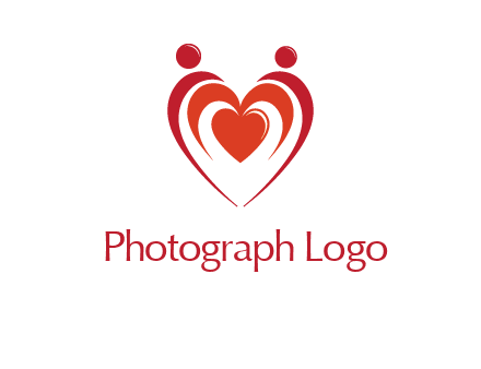 love and dating logo with hearts