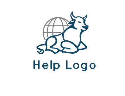 bull in front of globe logo