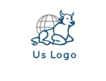 bull in front of globe logo