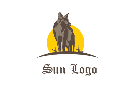 wolf at sunset logo