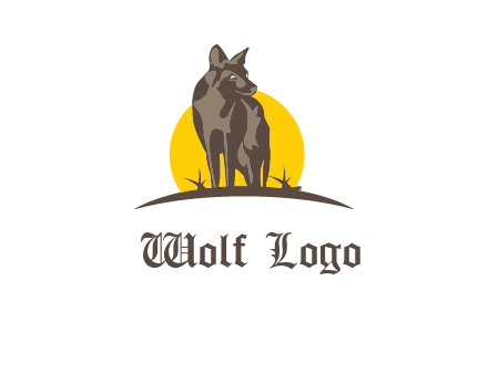 wolf at sunset logo