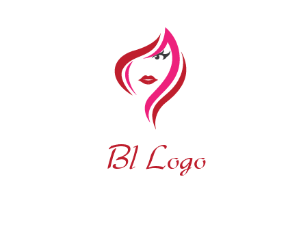 pink and red logo showing the face of a woman