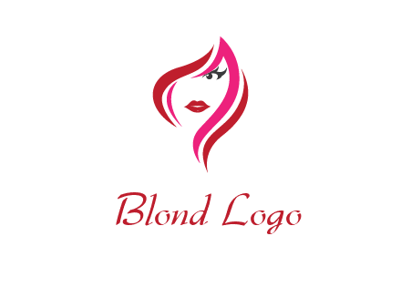 pink and red logo showing the face of a woman