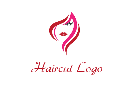 pink and red logo showing the face of a woman