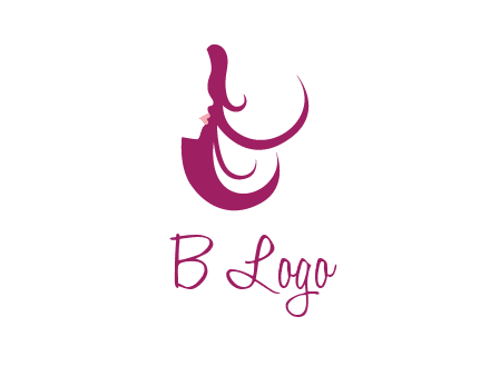 lips and hair of a woman logo