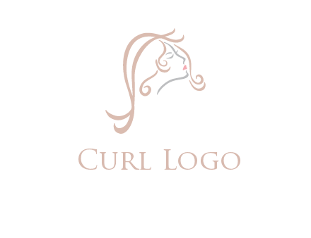 salon logo with a woman head illustration